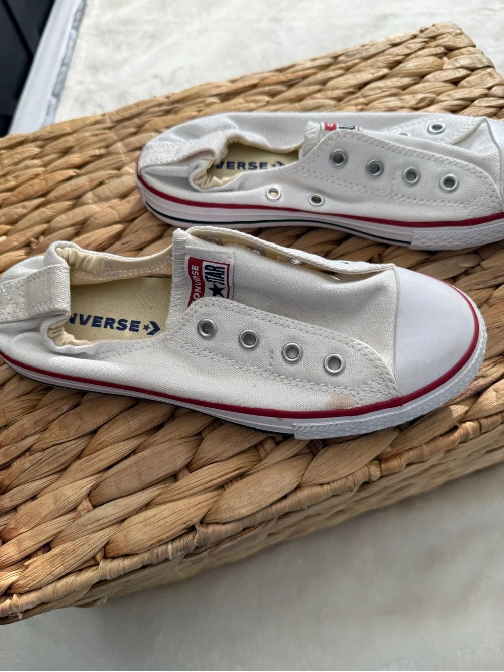 Converse All Star Shoreline Slip-On Sneakers - White - Size 3 US Junior